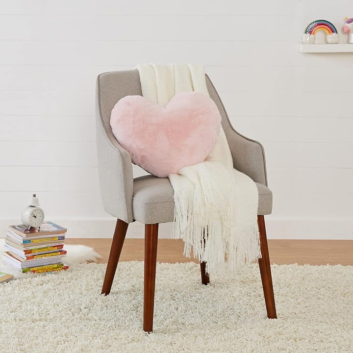 Kids Pink Heart Pillow Room Decor 10.5 in x 4 inch