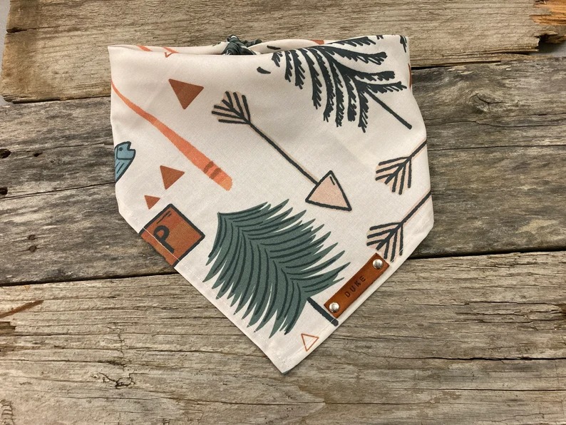 Personalized Dog Bandana, Lake Life Summer Camp, Traditional Tie Personalized Le
