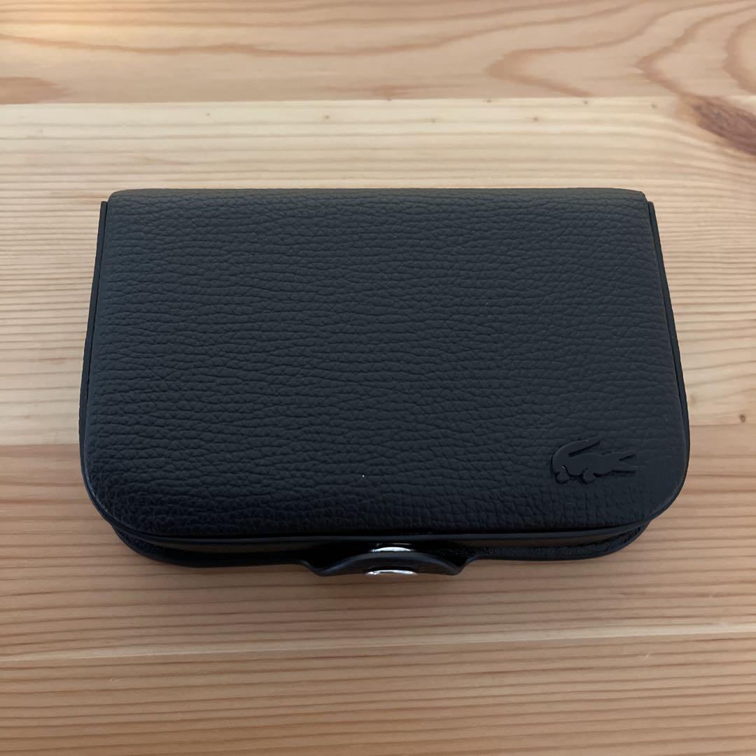 LACOSTE Black Leather Card Case