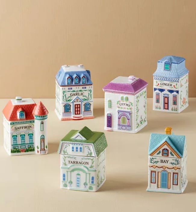 Lenox Spice Village 6-Piece Spice Jar Set, Gourmet Way