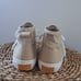 J. Crew Womens Tan Canvas High Top Sneakers Cream Soles Size 8
