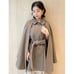 LILY BROWN 2-way Cape Coat Brown