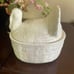 White Ceramic Turkey Shaped Lidded Stuffing Oval Bowl Lillian Vernon 1980s Vint