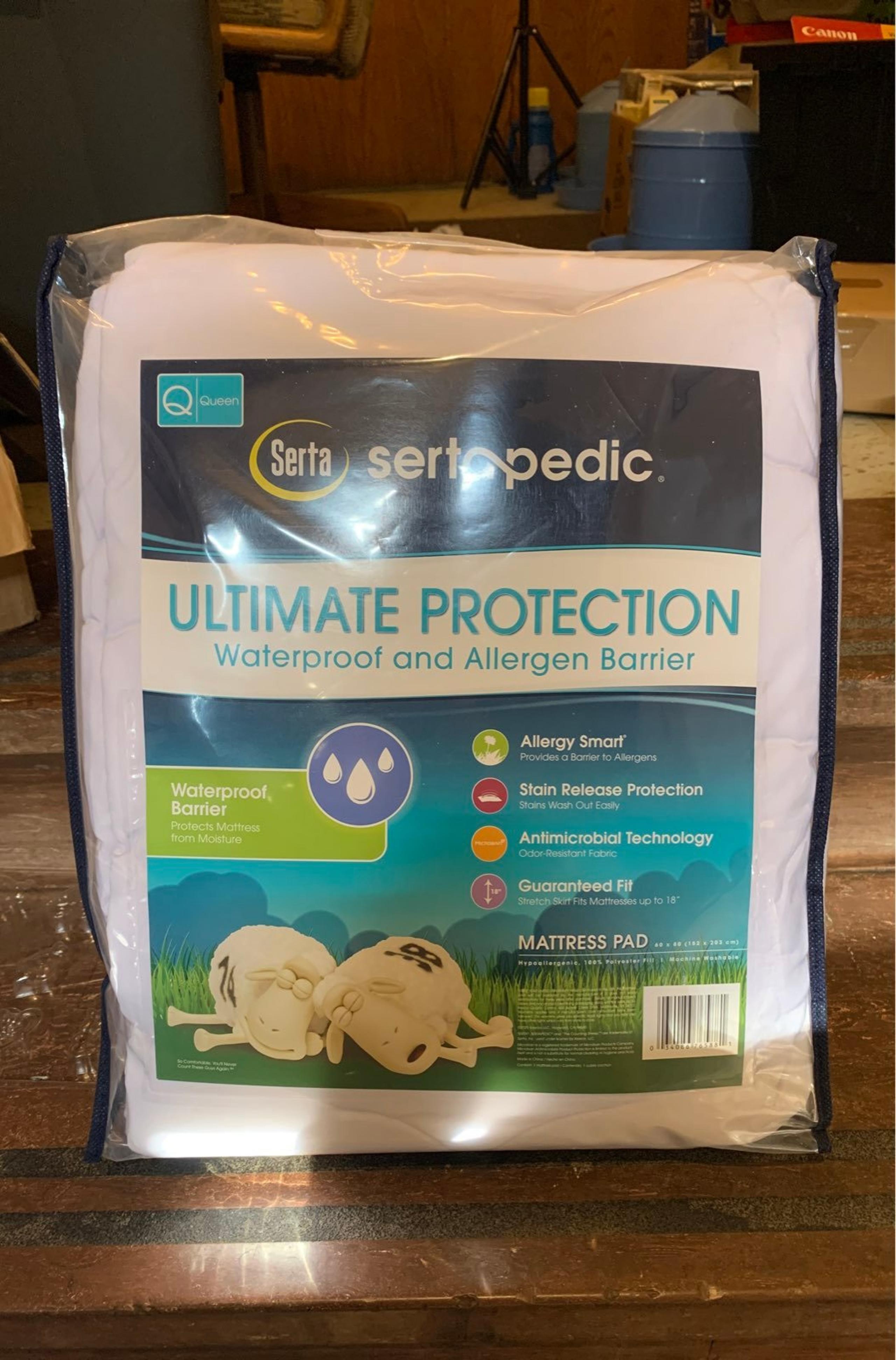 Mattress Pad Serta Waterproof  Protects