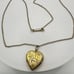 HF Barrows vintage 1940s yellow gold filled heart locket pendant charm necklace