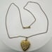 HF Barrows vintage 1940s yellow gold filled heart locket pendant charm necklace