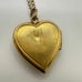 HF Barrows vintage 1940s yellow gold filled heart locket pendant charm necklace