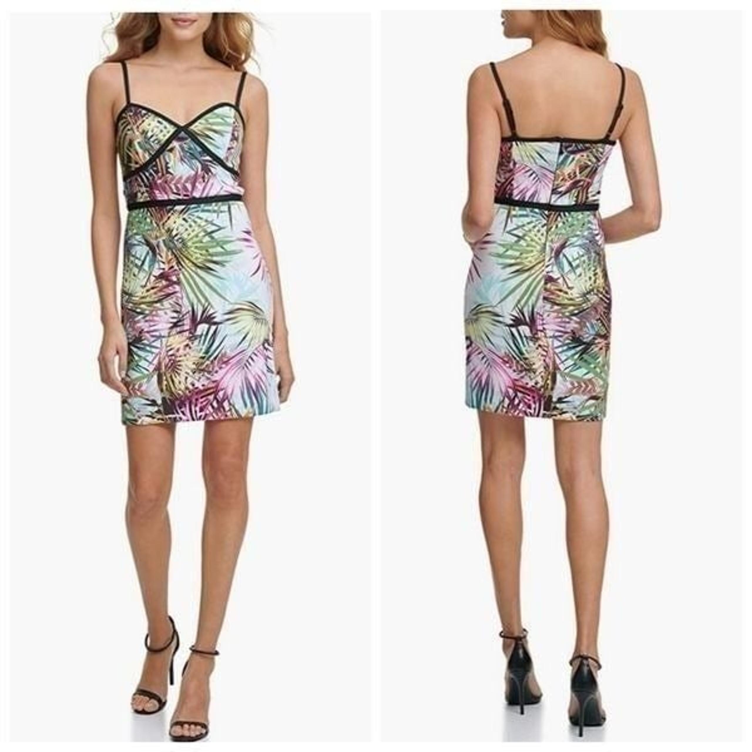 Guess Scuba Tropical Spaghetti Straps Mini Dress sz2