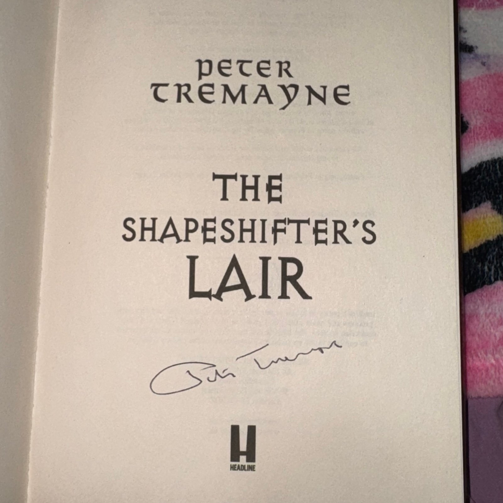 THE SHAPESHIFTER'S LAIR SIGNED PETER TREMAYNE UK 1ST