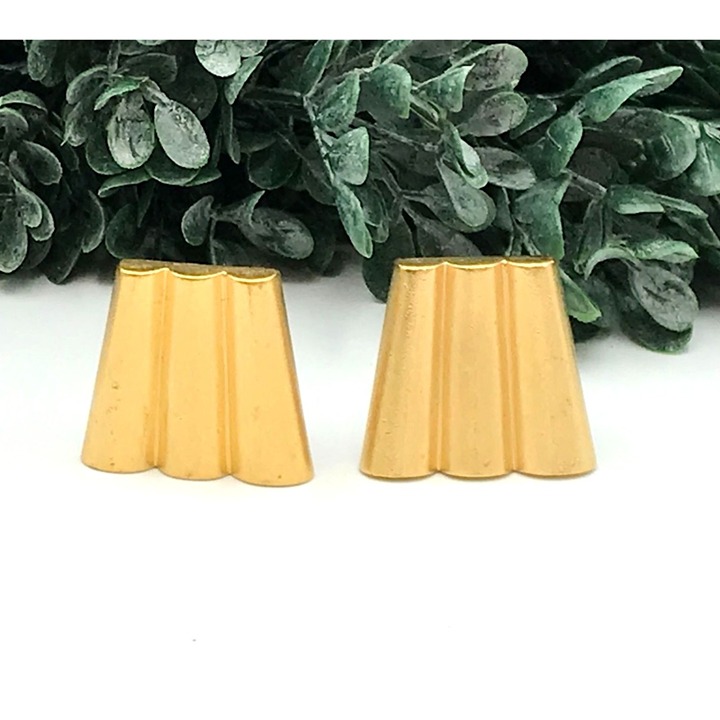 Vintage Yves Saint Laurent Gold Plated Clip-On Earrings With Fluted Design