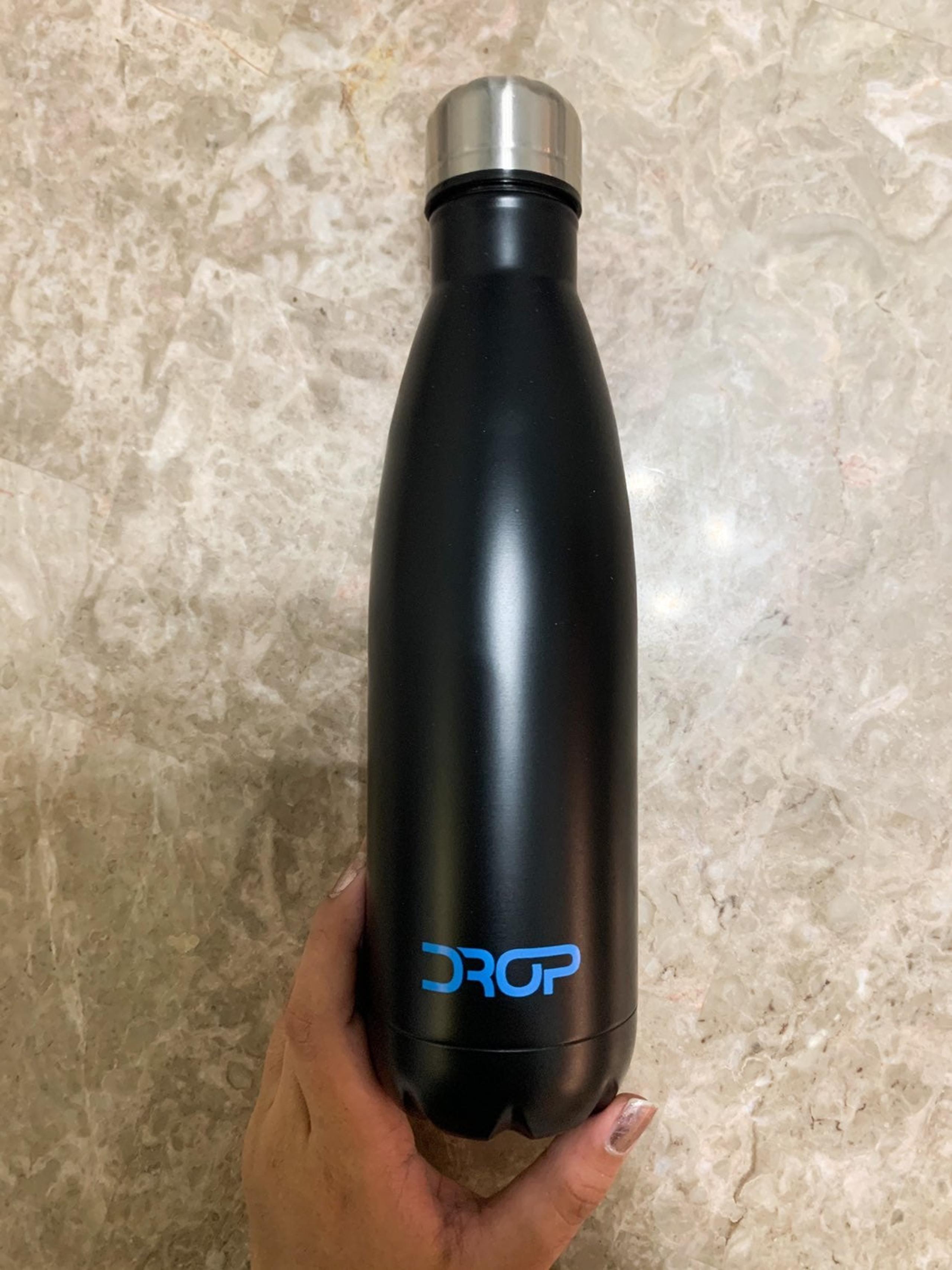 Insulated black water bottle