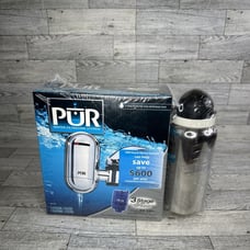 PUR 3 Stage Water Filtration System FM-3700 Faucet Mount System w/ Water Bottle