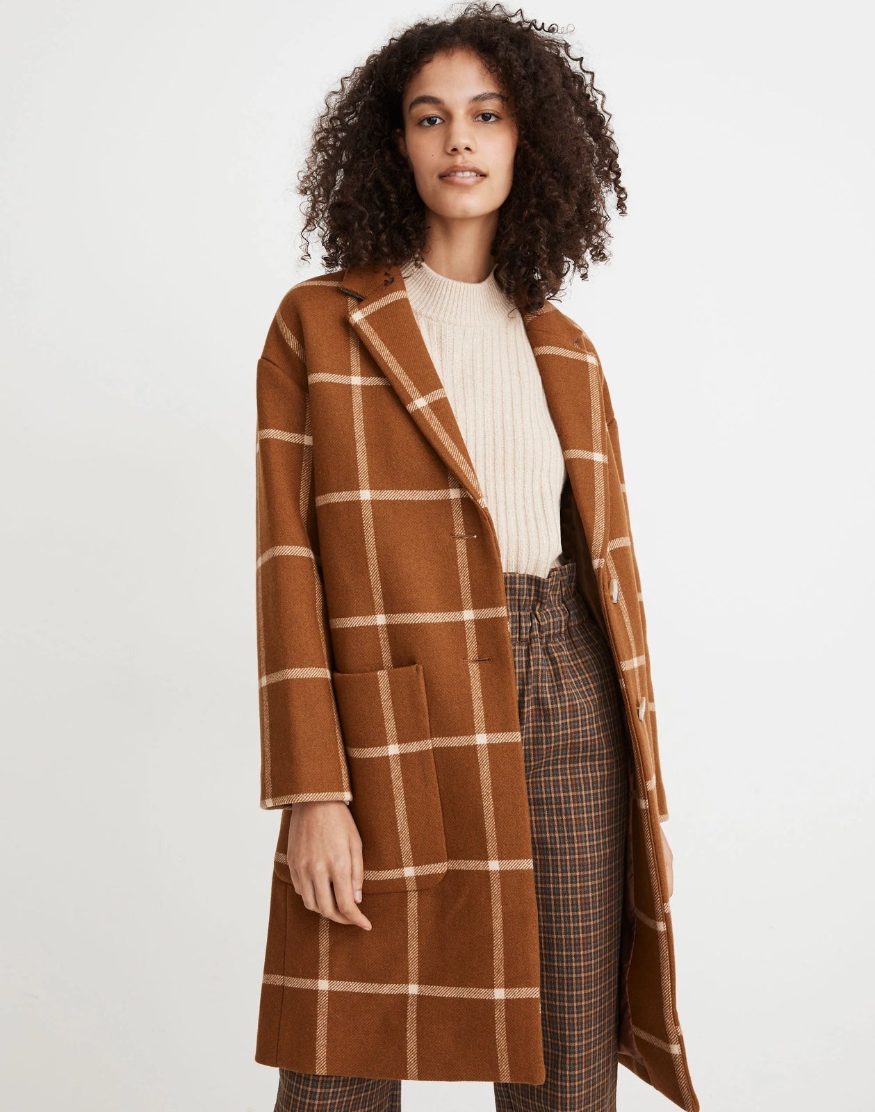 Madewell Windowpane Elmcourt Coat in Insuluxe Fabric