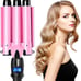 3 Barrel Curling Iron Wand Hair Crimper with Dual Voltage, 1 Inch Hair Waver