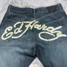 Vintage Y2K Ed Hardy Big Logo Spellout Baggy Skater Jeans Men’s Size 40x32