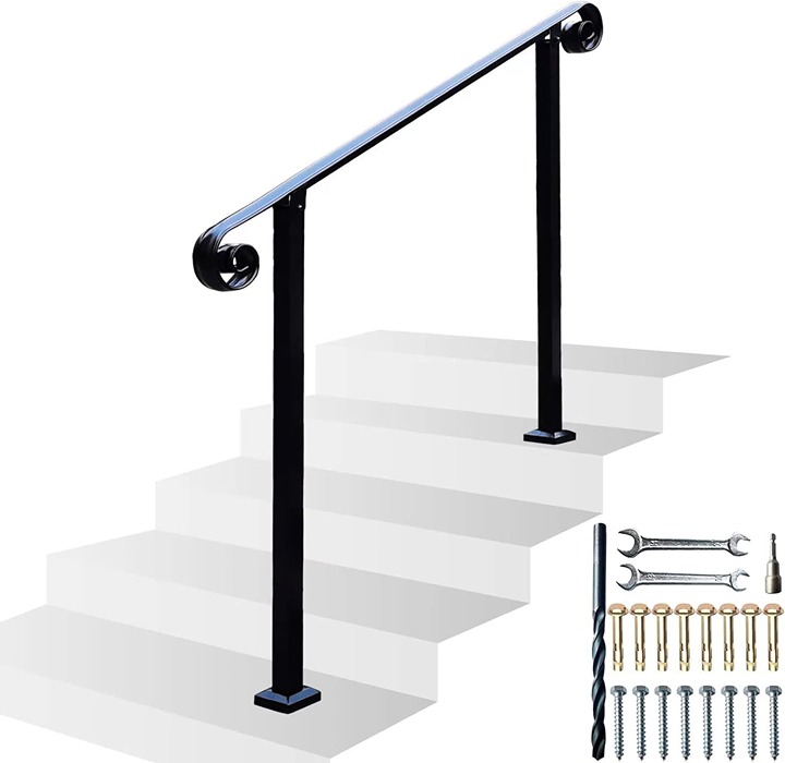 Exterior Stair Railing Kit, Handrails for Outdoor Steps Railings,