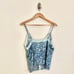 FRANKIES BIKINIS Juliet Lace Silk Tank in Blue Paisley