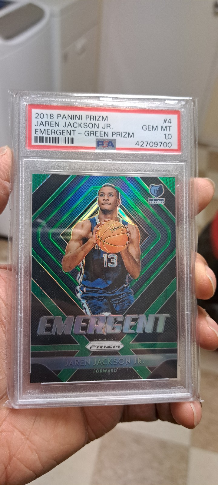 2018 Panini Prizm Jaren Jackson Jr. Emergent Green Prizm PSA 10 RC