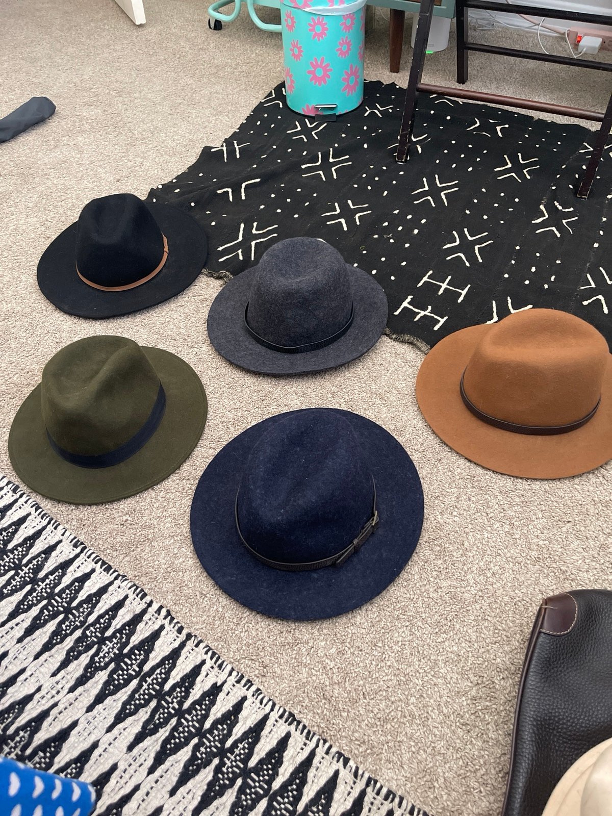Multicolor Collection of 100% Wool Hats from Various Brands