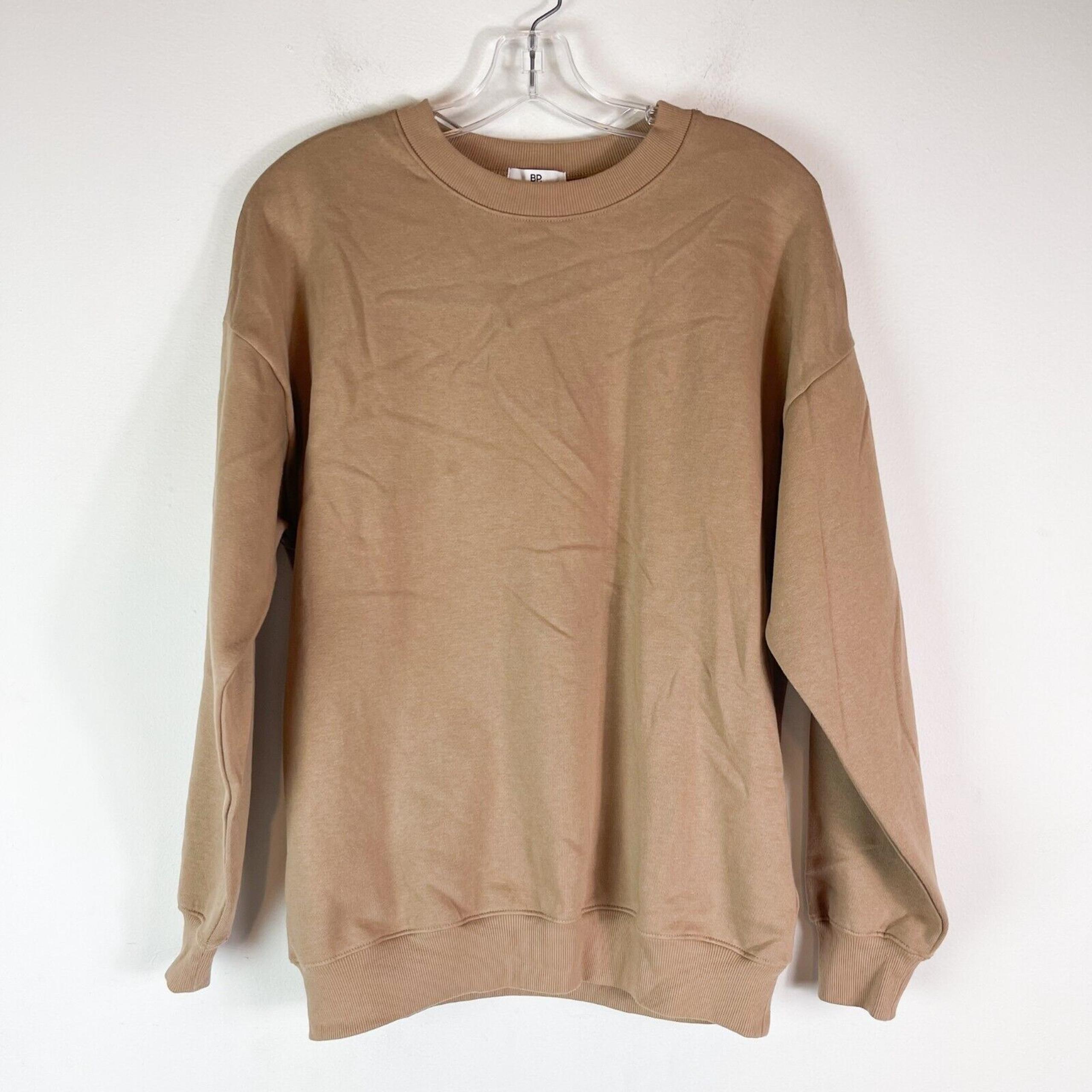 BP. NWOT Women's Beige Long Sleeved Crewneck Fleece Sweatshirt Size XXS
