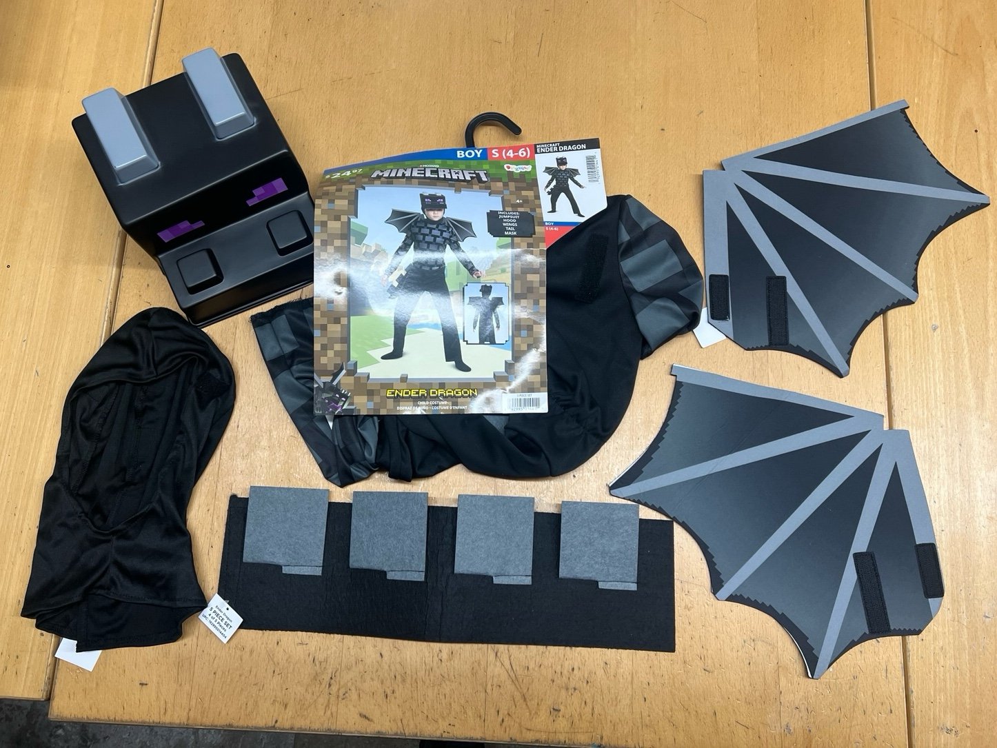 Minecraft Ender dragon with mask Halloween costume boys size s 4-6