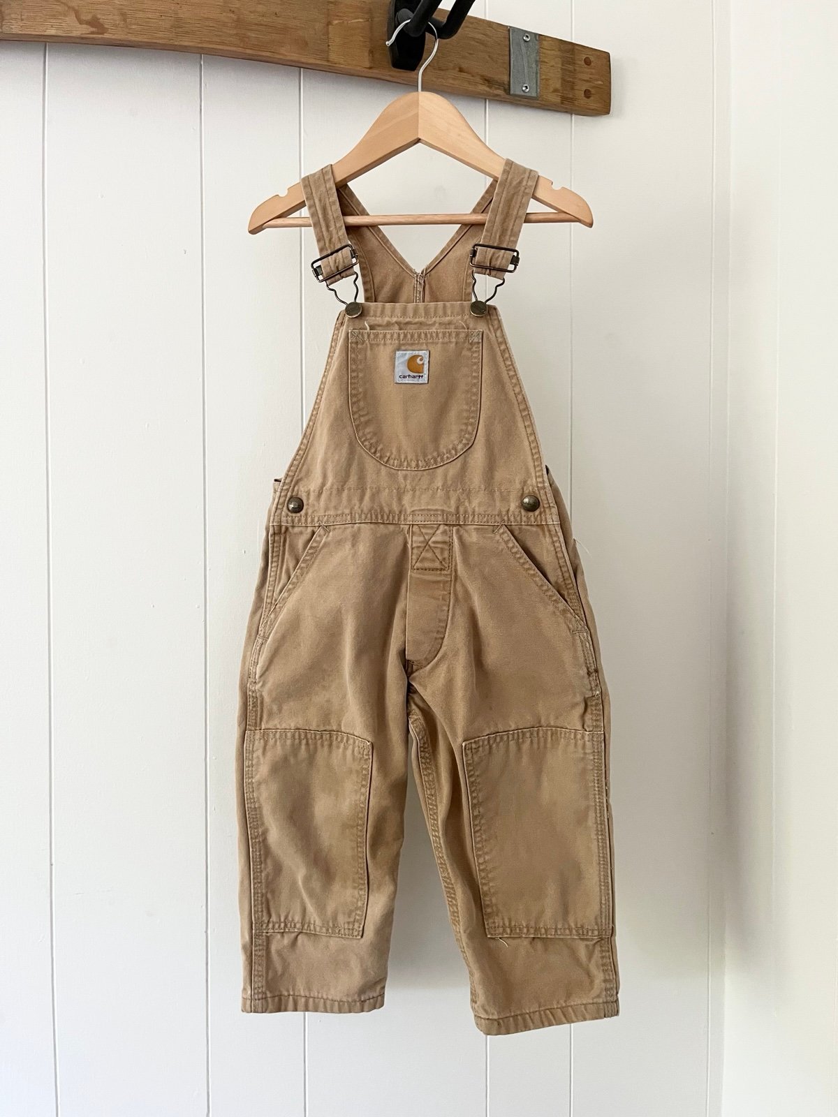 Vintage Carhartt 3T-4T Toddler Canvas Denim Khaki Overalls