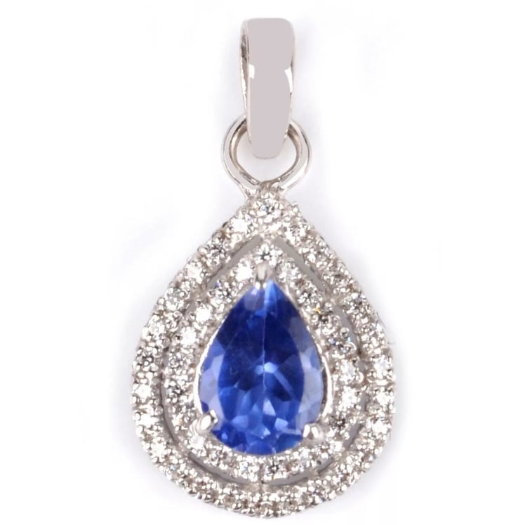 2.05Ct Pear Shape 100% Natural Blue Tanzanite Pendant In 925 Sterling Silver