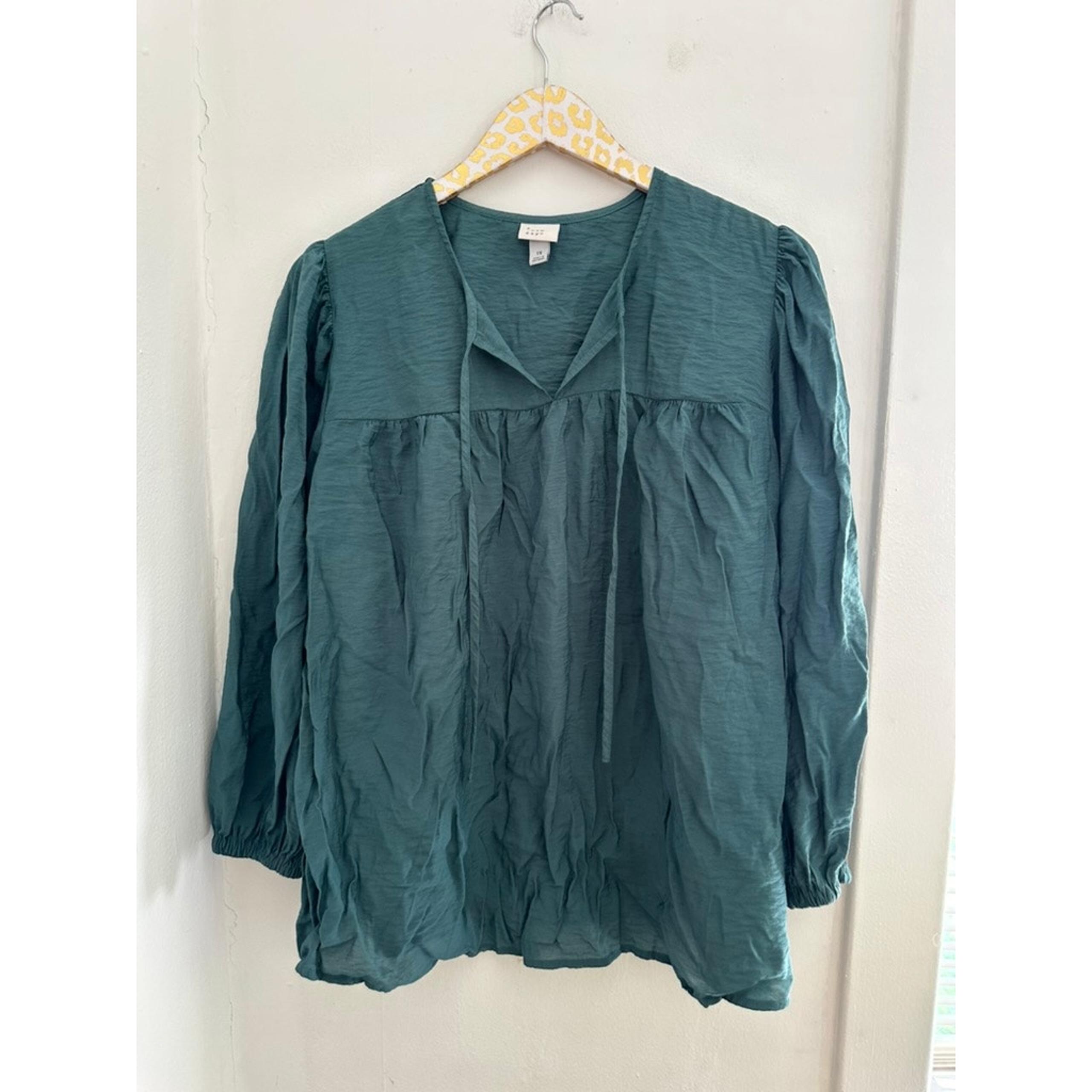 A NEW DAY Women's Green Plus Blouse | Size 1X