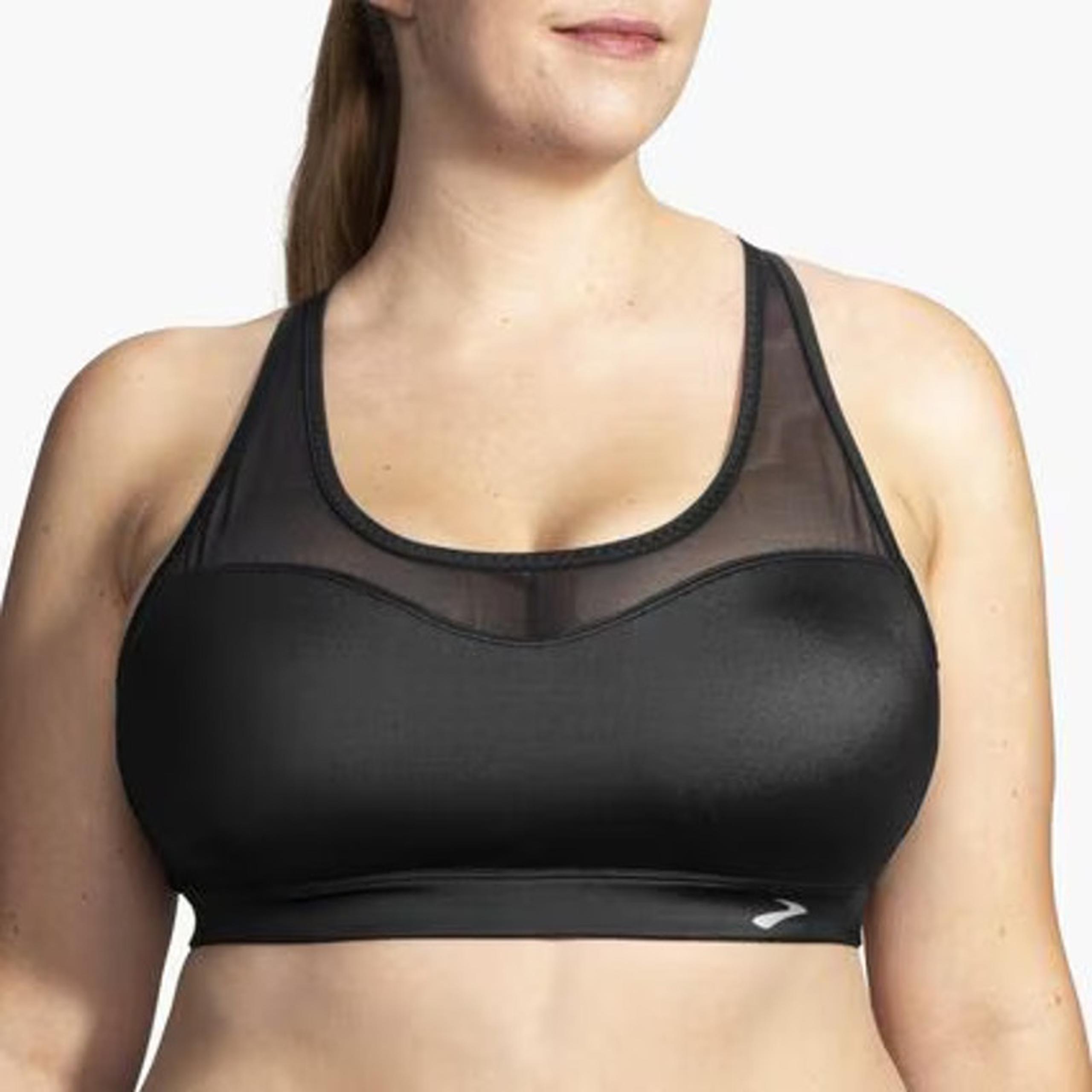 Brooks FastForward Crossback Sports Bra Black Mesh Adjustable Women's Size XXL
