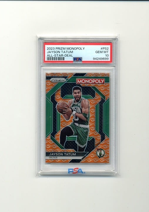 2023-24 Panini Prizm Monopoly All-Star PS2 Jayson Tatum Orange Deal PSA 10 Pop 6