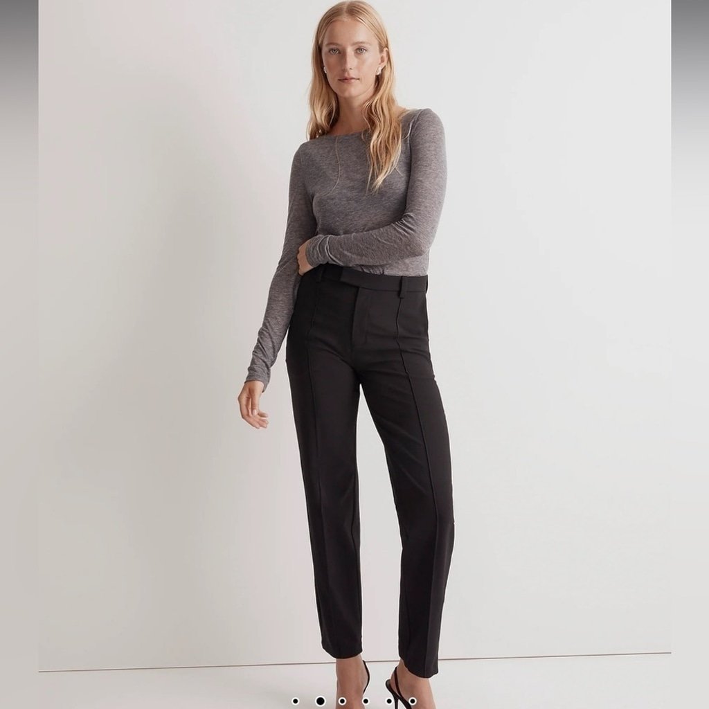 Madewell sz 2 True Black High Rise The Fairbanks Slim Tapered Pant New