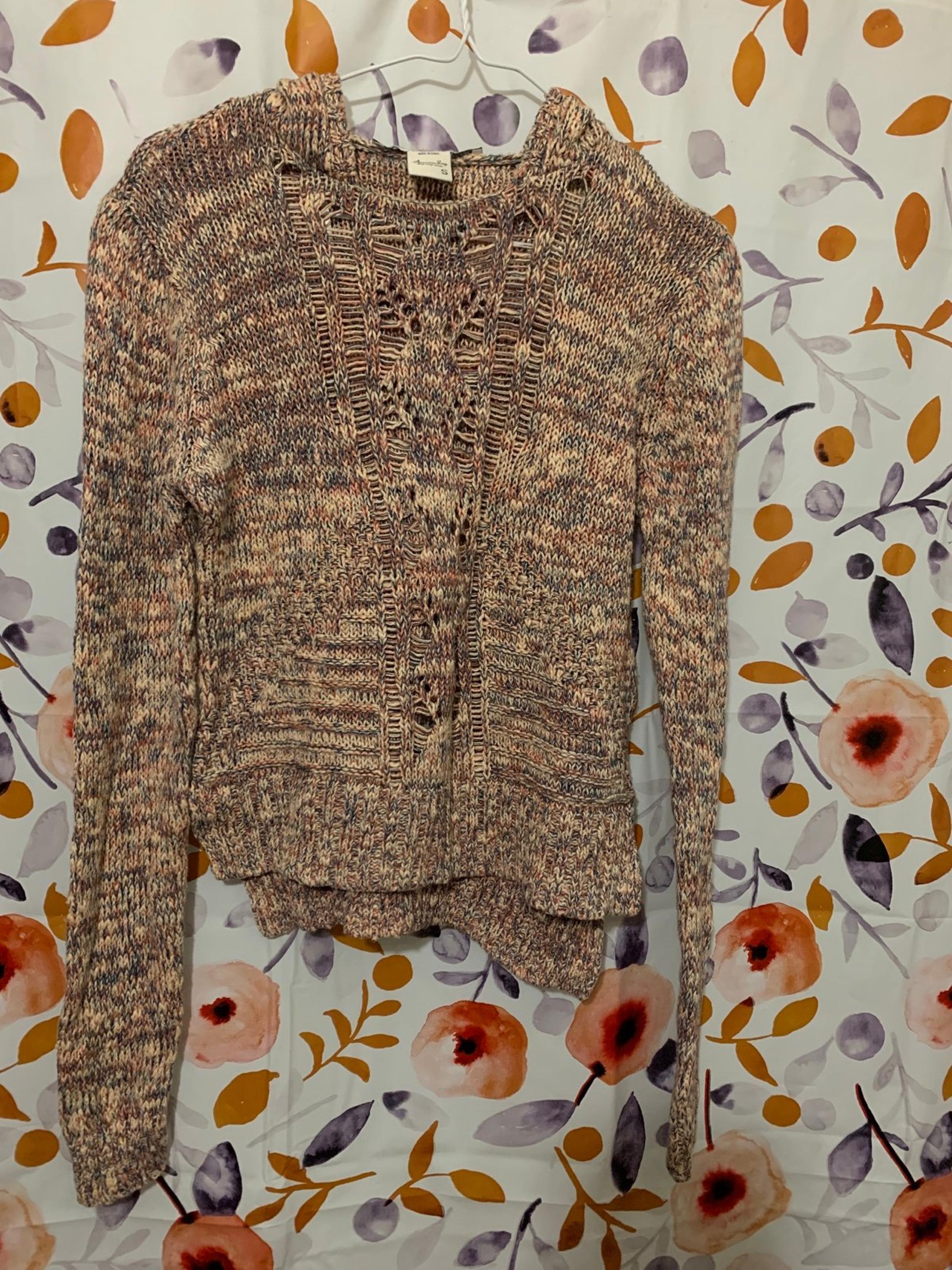 American Rag Cozy Knit Hooded Sweater Sz S