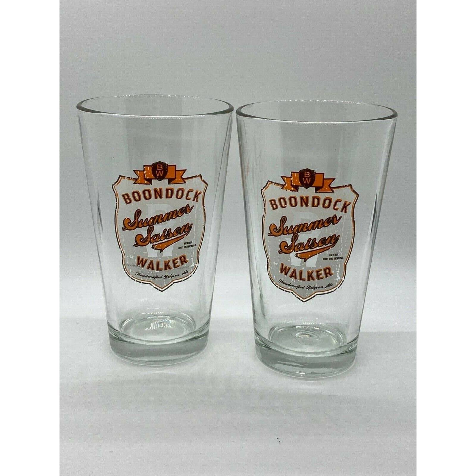 2 Rocky River Brewing BOONDOCK WALKER Summer Saison Belgian Style Pint Glasses