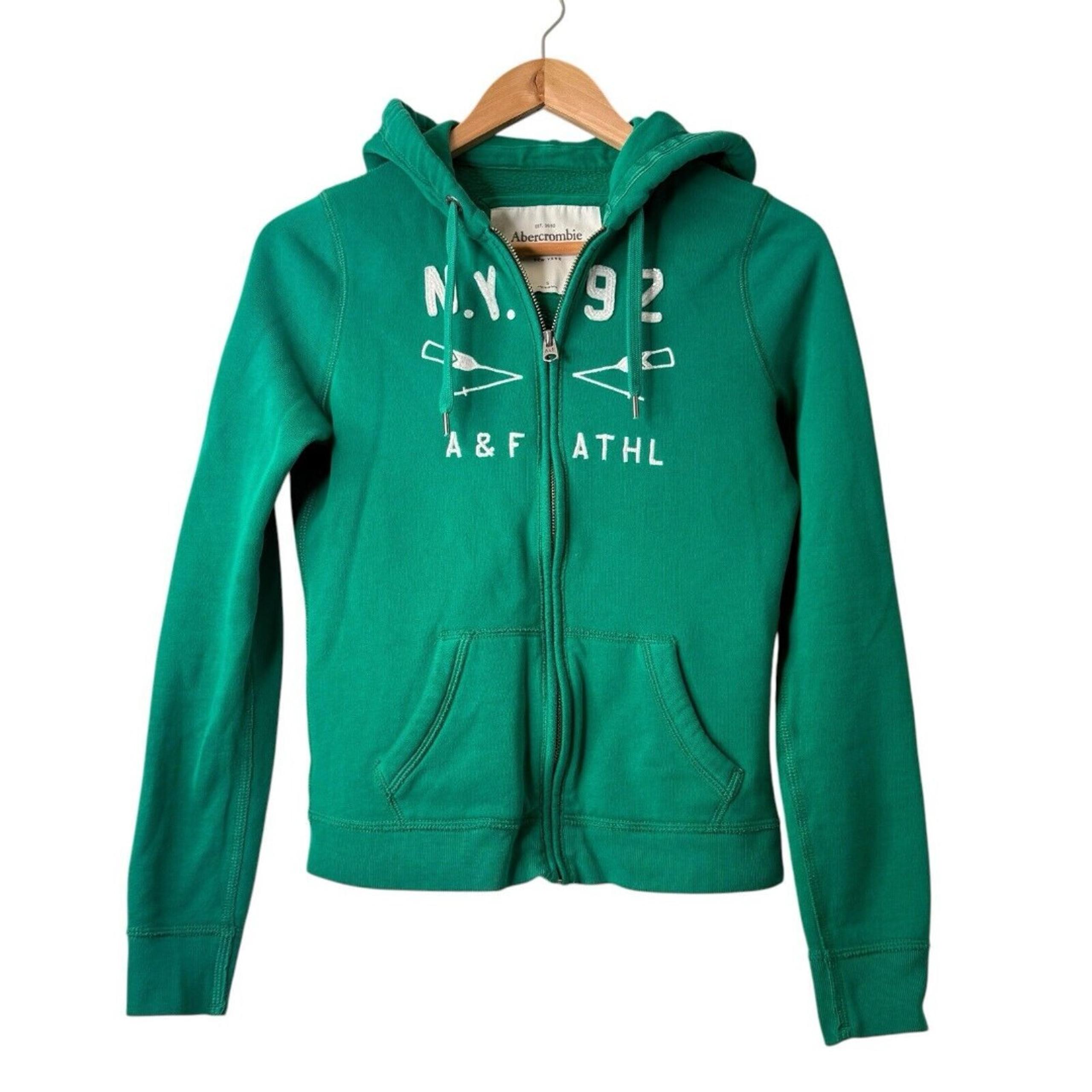 Abercrombie Fitch Hoodie Womens S Y2K Skater Full Zip logo Sweatshirt Grunge VTG
