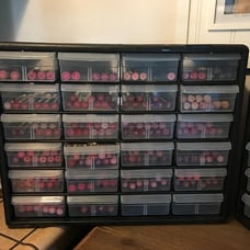 24 Drawer Plastic Parts Storage, 20-Inch W x 6-Inch D x 16-Inch H - NEW!