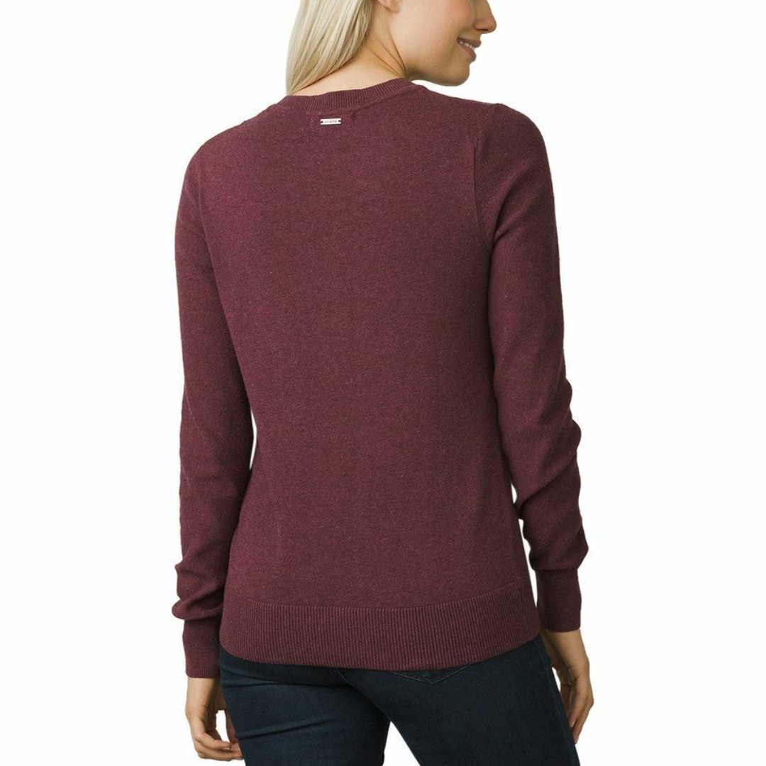 NWT New Womens Prana Sweater XL Ansleigh Soft Organic Cotton Casual Red Slit