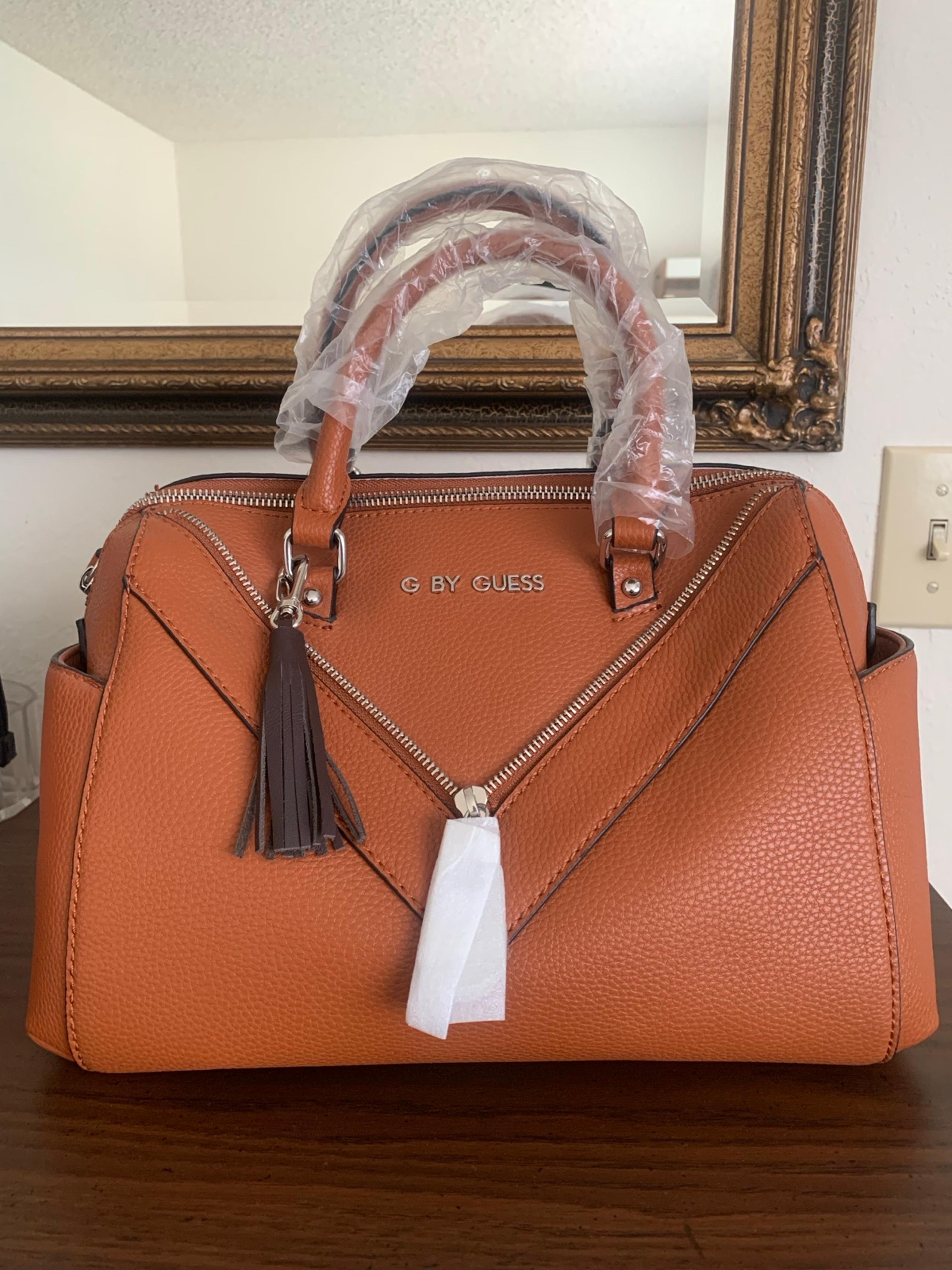 G by GUESS Yardham Satchel Purse (Cognac)