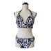 Bar lll black and white cheetah print halter bikini size M