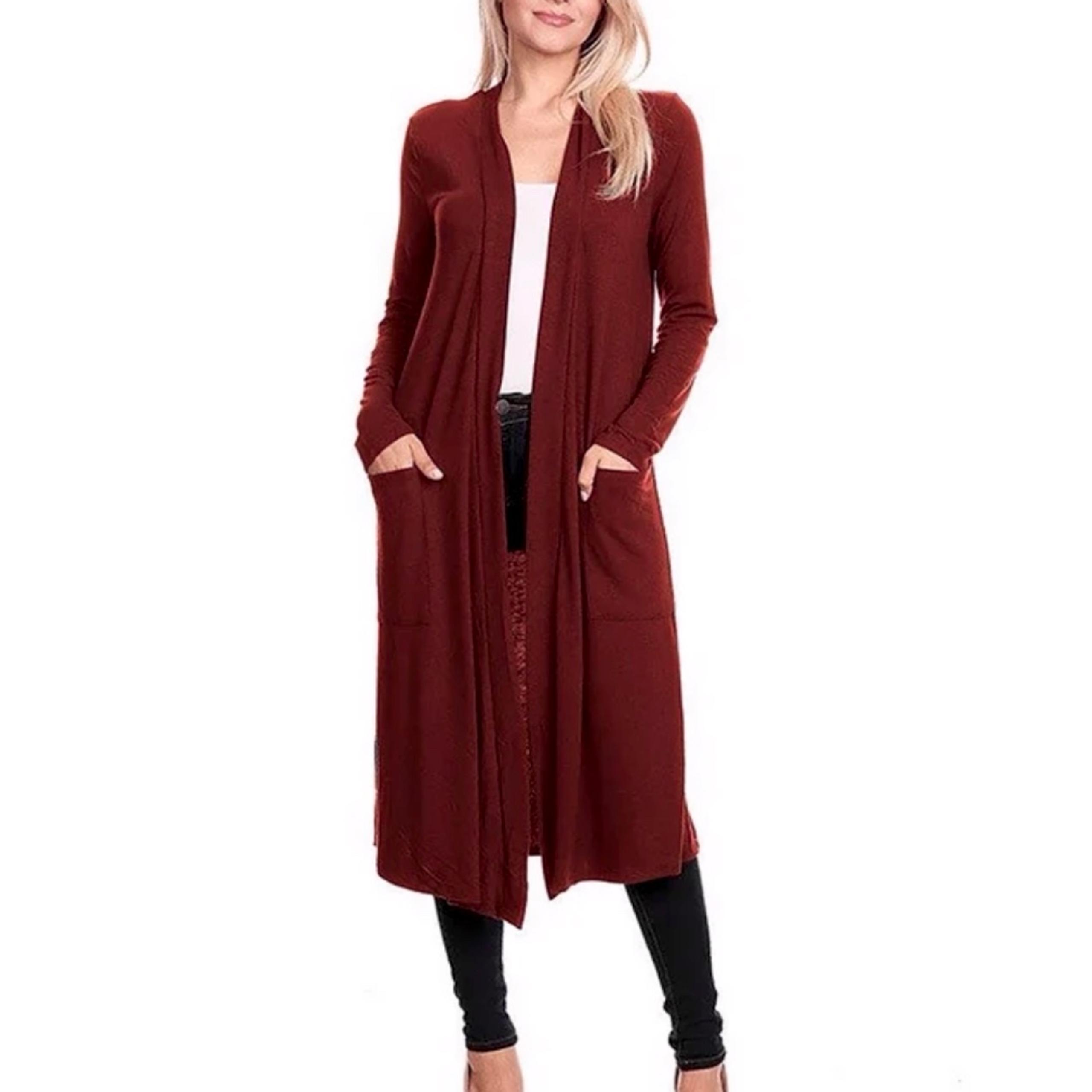 Forever21 Knit Cardigan Long Sleeve Rust NWT