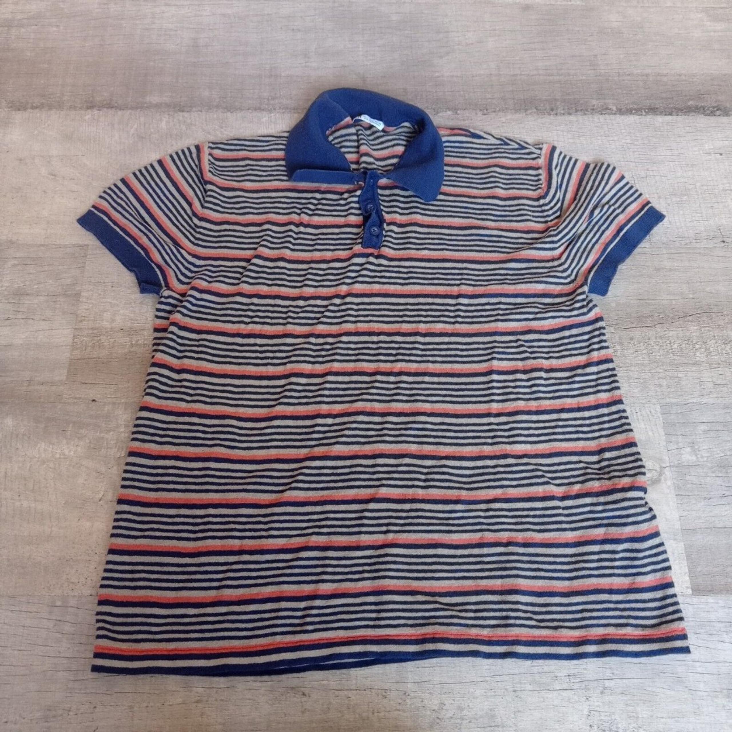 Zara Man Mens Polo Knit Striped Multi color Size L
