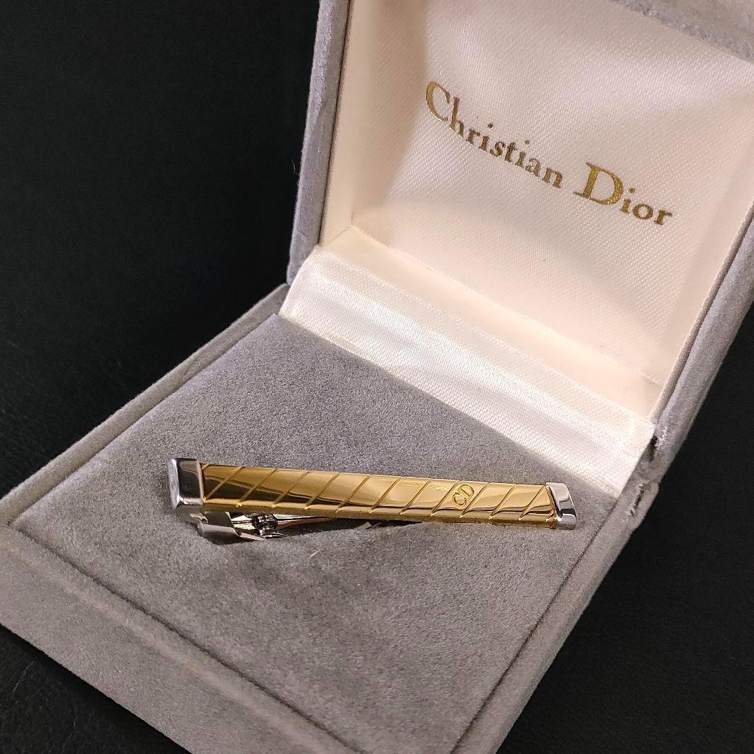 【Excellent Condition】Dior Dior Tie Pin Gold Stripe CD Logo