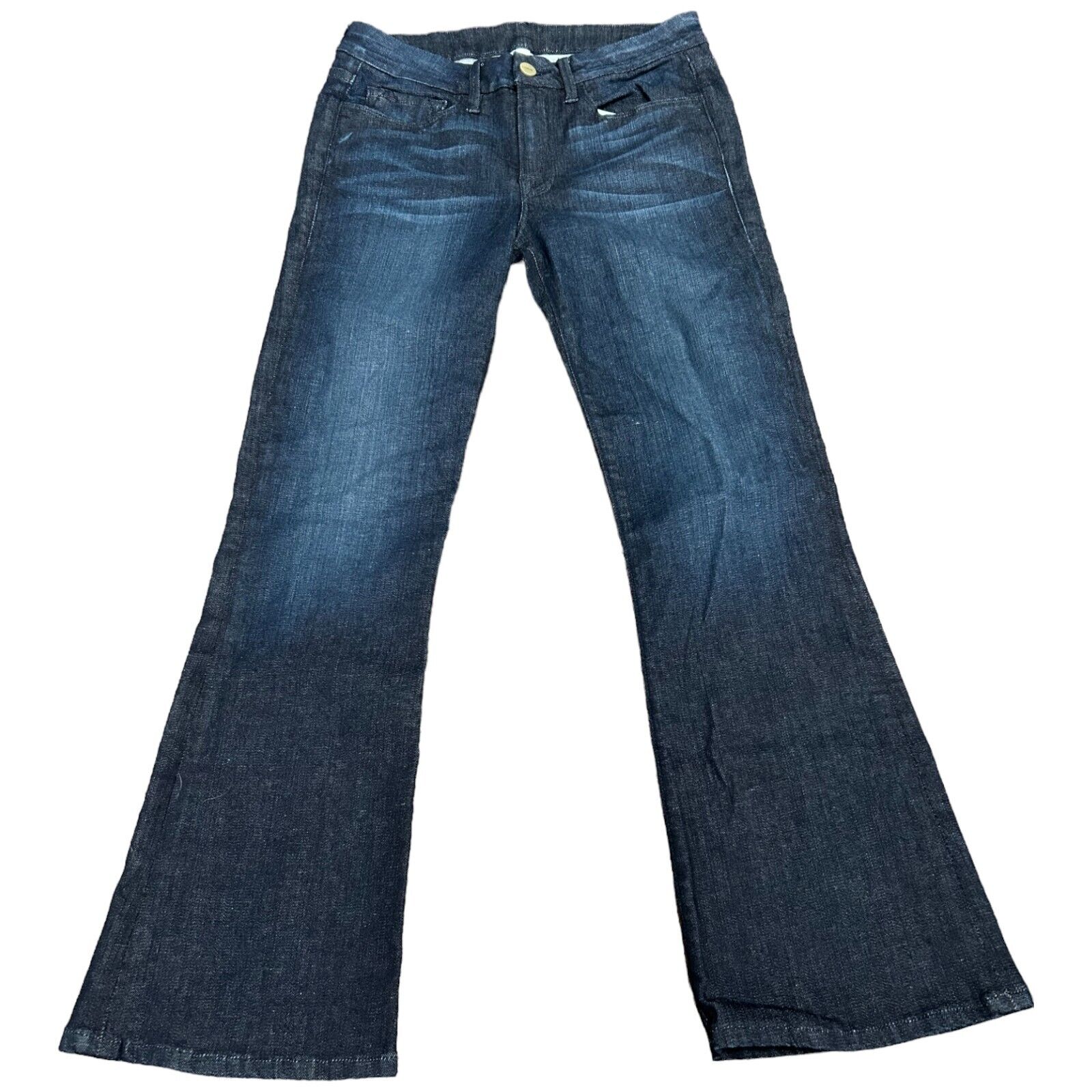 Frame Jeans Women's Size 27 Blue Denim Casual Flare Leg Flat Front Outdoor