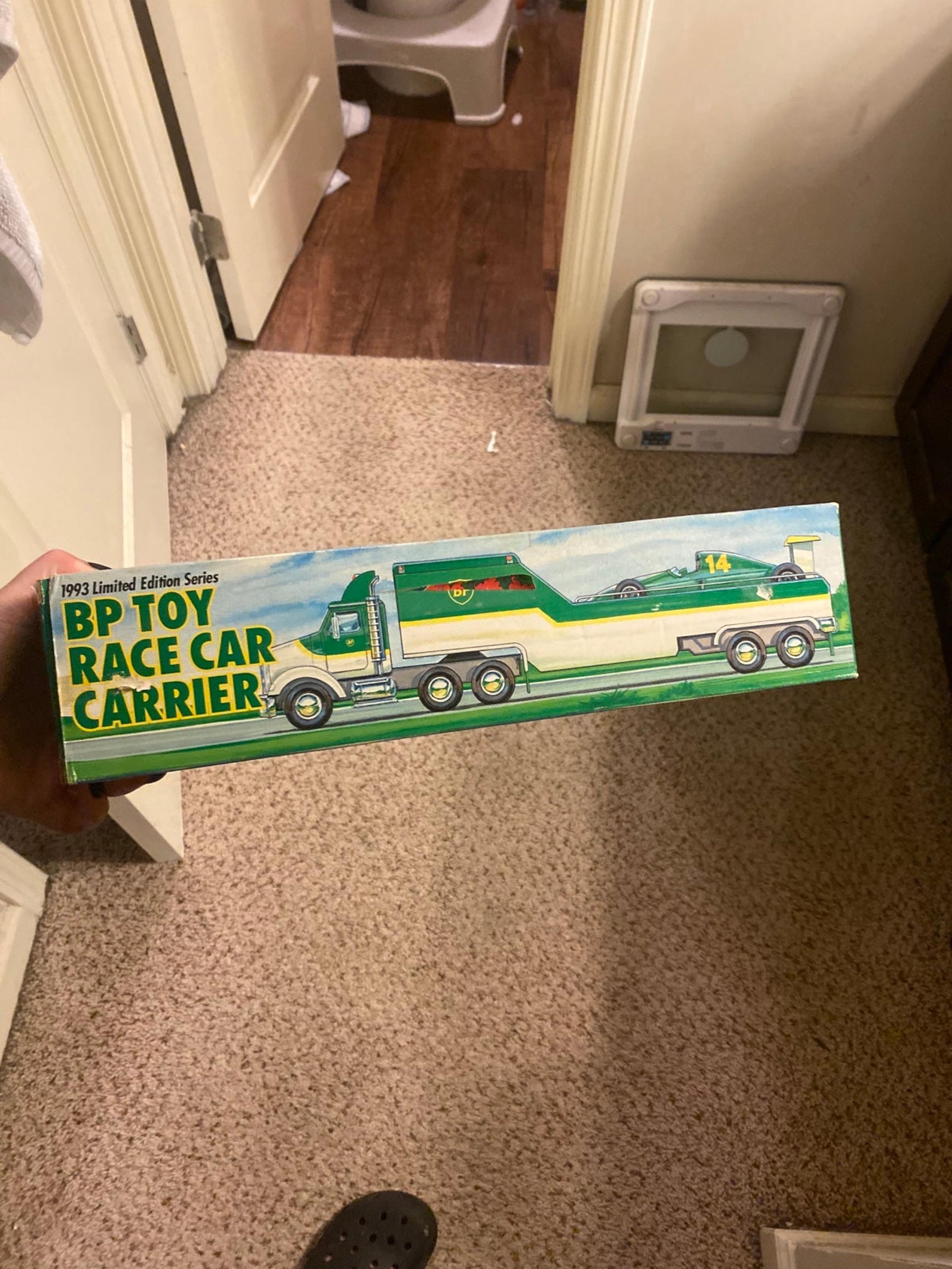 1993 bp toy race car carrier