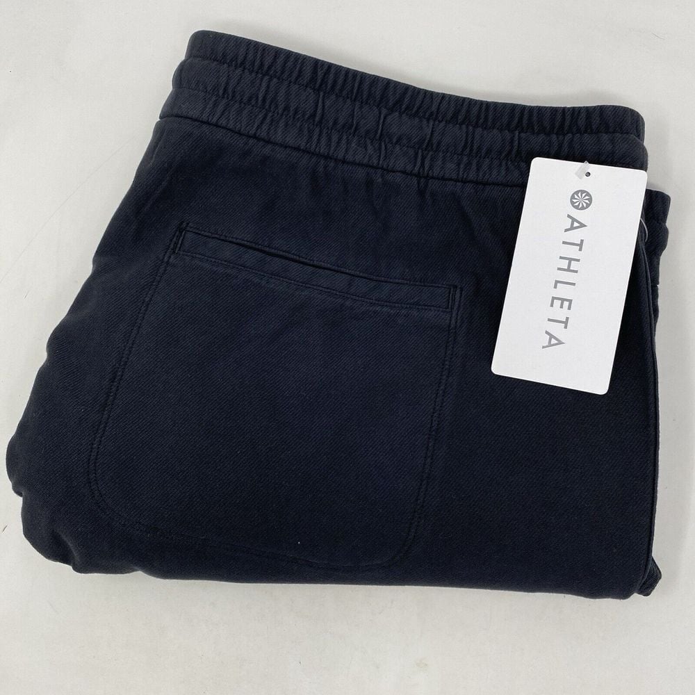 Athleta Women's 24 Organic Cotton Blend UPF Black Mid Rise Farallon Shorts NWT