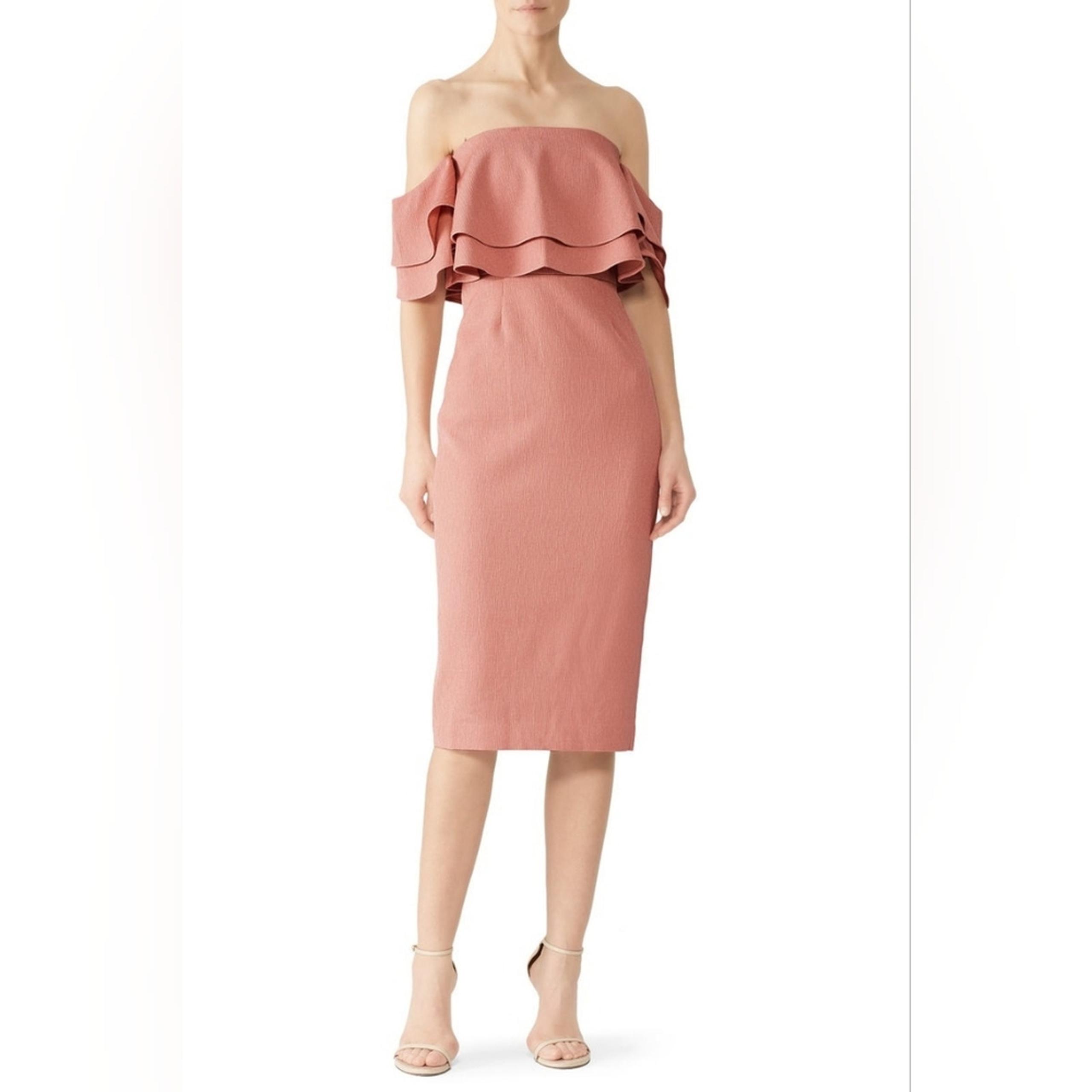 RTR Keepsake Spice No Reason Dress Sz XS 0-2 solid pink ruffle strapless