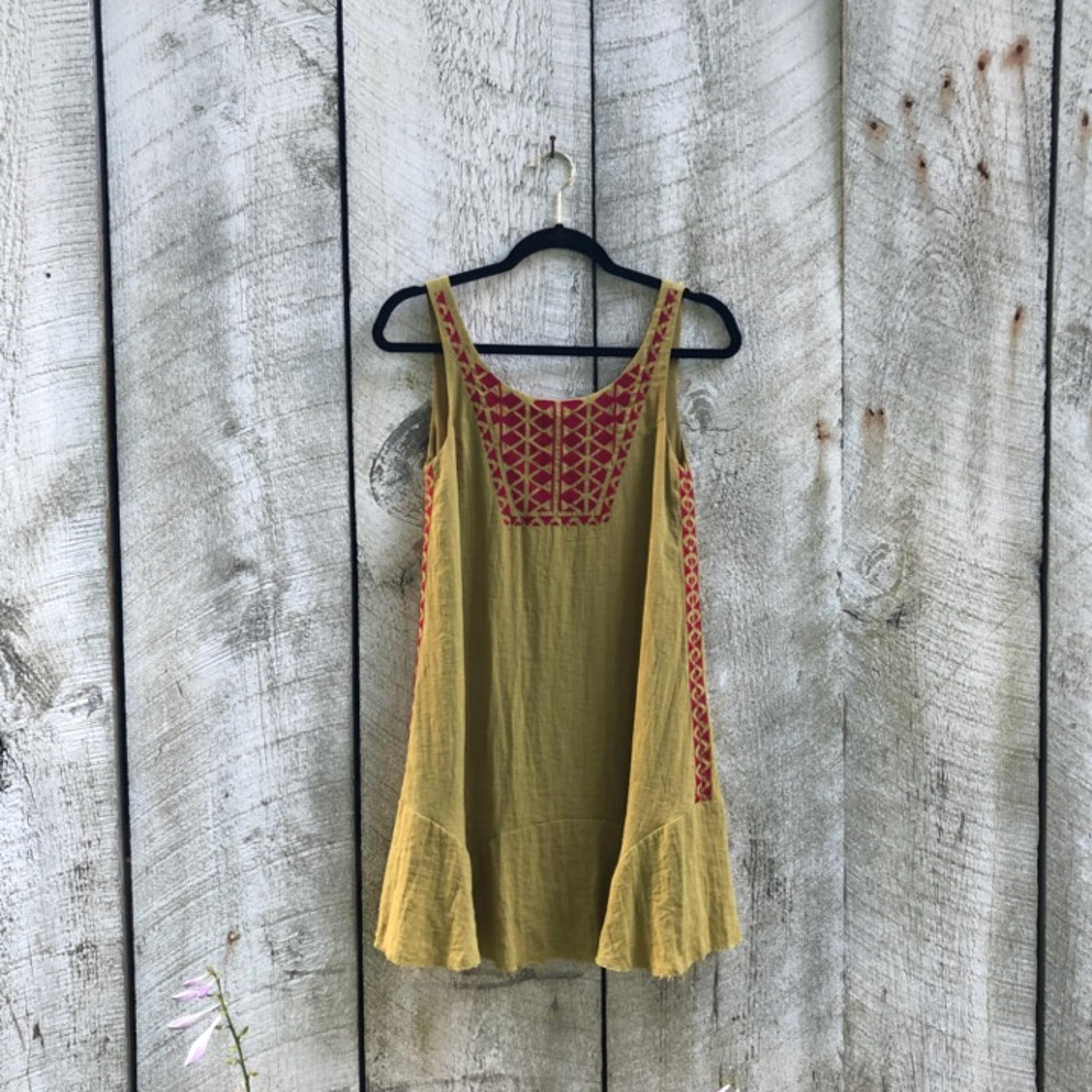 aztec print flounce bottom tank top - THML