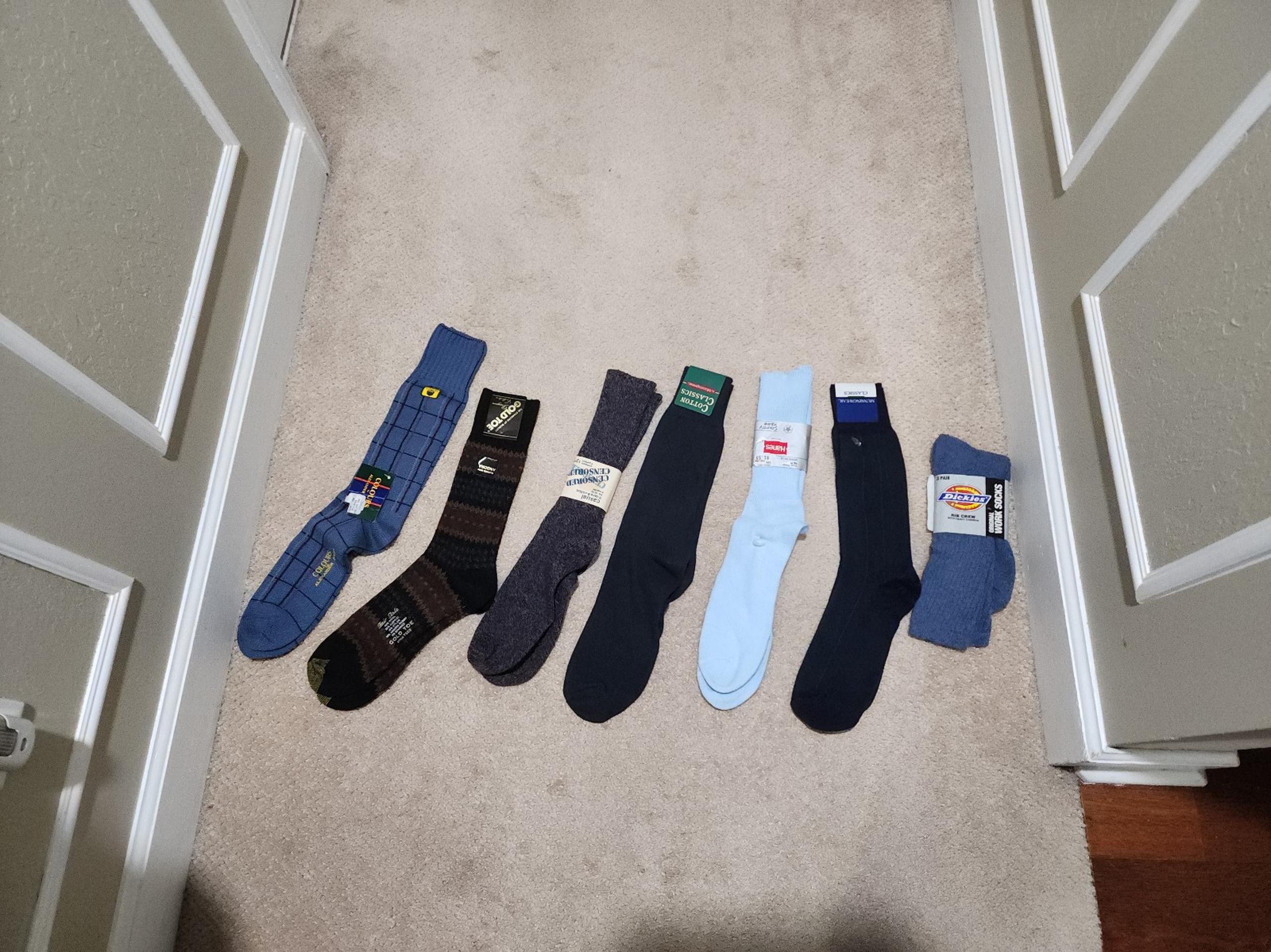 Lot of 7 pairs of Vintage Men's Socks Fits Sock Size 10-13