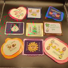 9 Vtg Cross-stitch Holiday Refrigerator Magnets