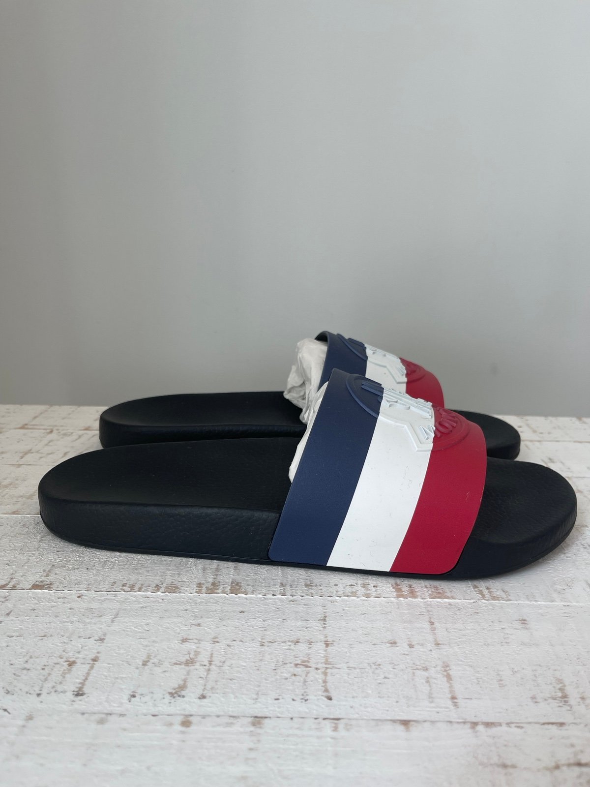 MONCLER Men’s Basile Slides Charcoal Size 43 US 10