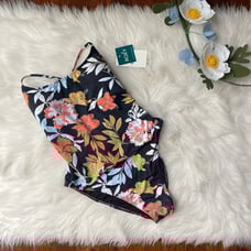ROXY Black Floral One Piece Swimsuit NWT